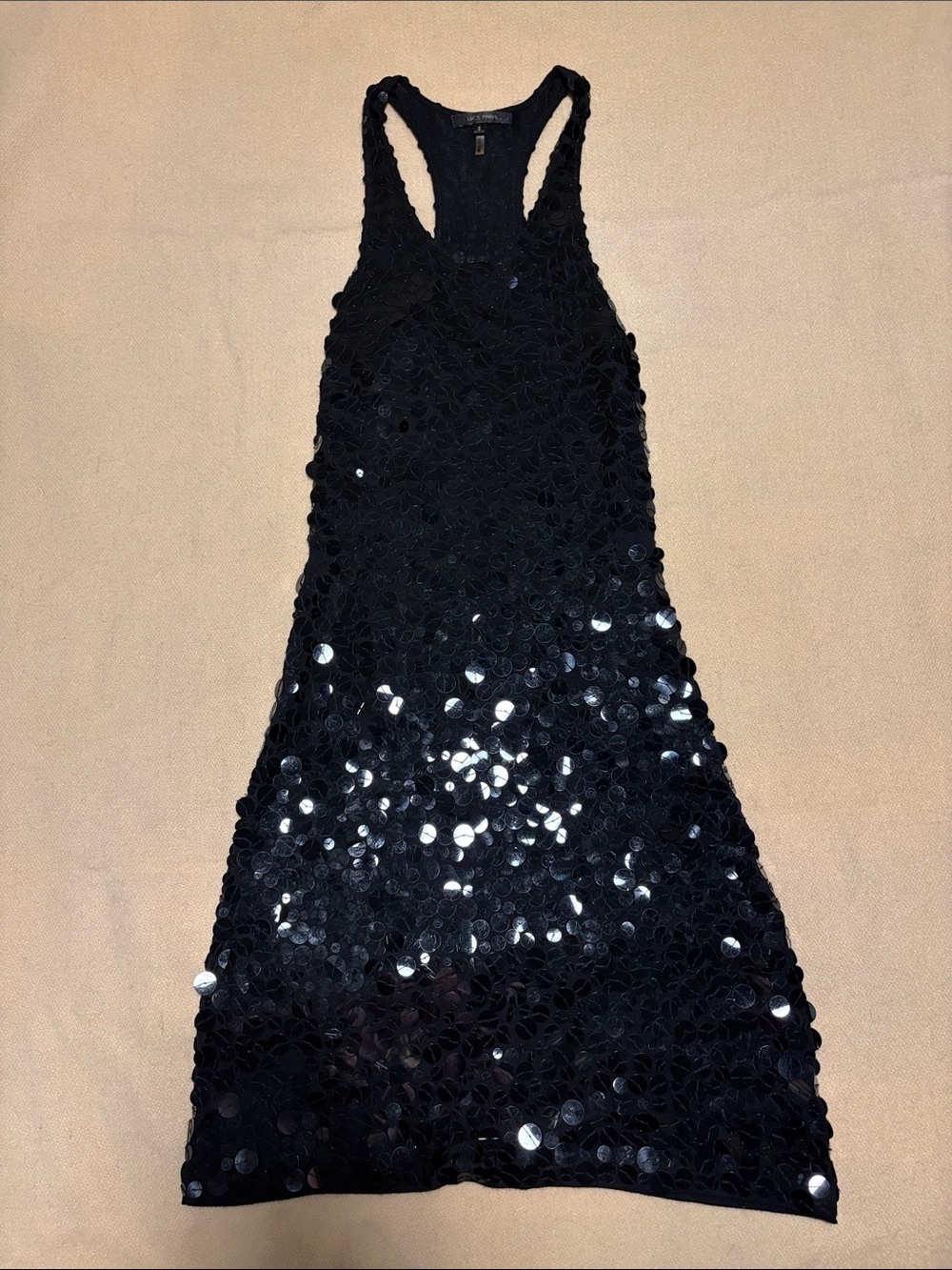 Lucy Paris Black Sequin Racerback Dress